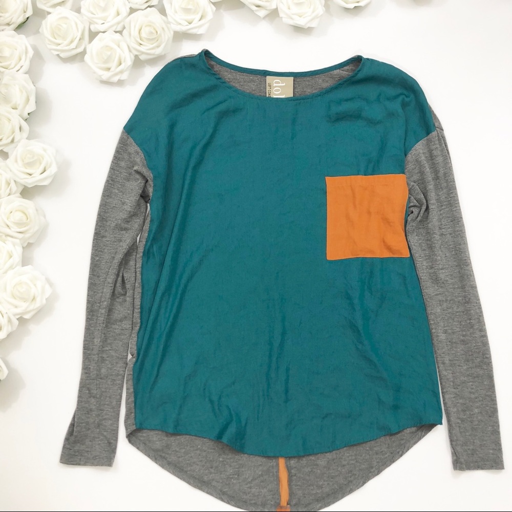 Anthropologie Dolan Colorblocked Pocket Top